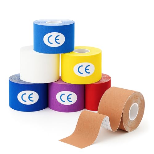 HOLLSUM Kinesiology Tape 5cm, Waterproof KT Pro Extreme Tape, Extra Sticky Muscle Support, Elastic Sports Tape for Athlete...