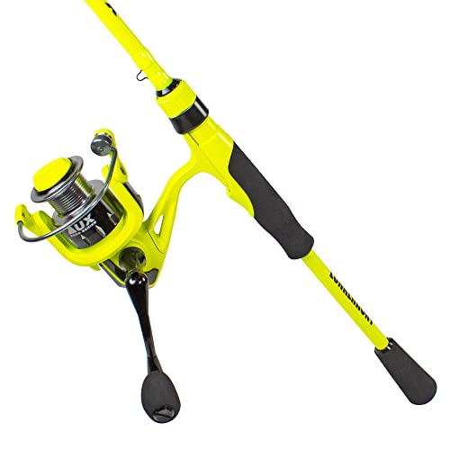 Lunkerhunt Aux Spinning Reel Combo | Medium Heavy Spinning Rod Combo | Yellow Lightweight Carbon Body | Unique Smooth Reel...