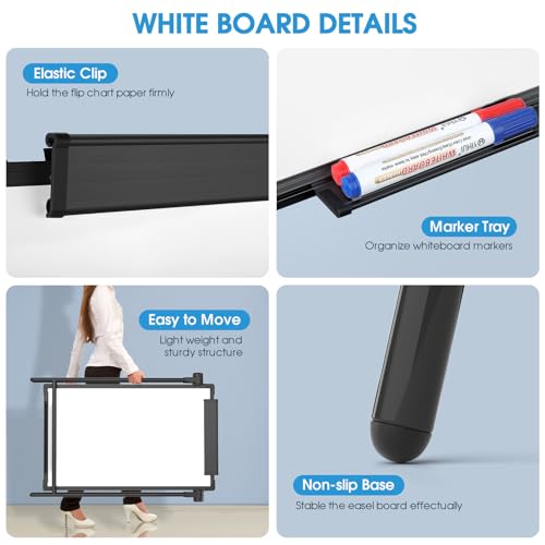 MaxGear Large White Board with Stand, 36" x 24" Double Sided Big Easel Whiteboard A-Stand Dry Erase Board Height Adjustabl...