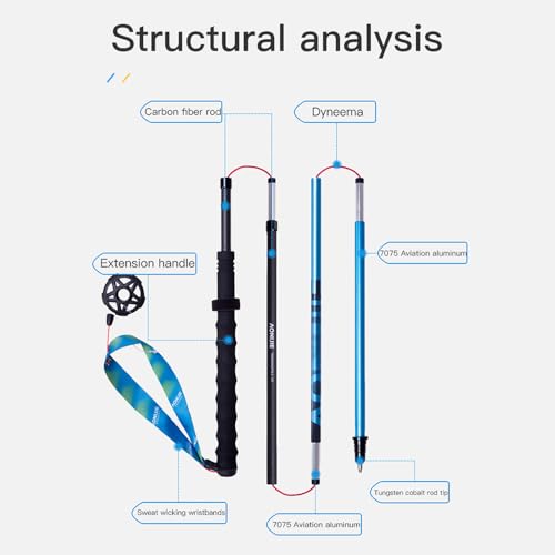 AONIJIE 2Pcs Collapsible Hiking Poles for Men and Women - Lightweight Carbon Fiber Aluminum Folding Trekking Poles for Hik...
