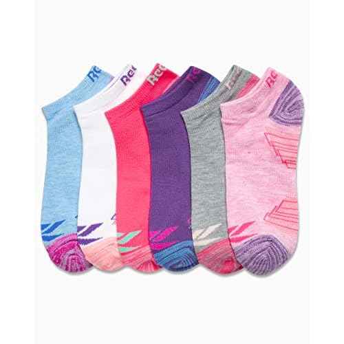Reebok Girls' Lightweight Comfort Athletic Low Cut Socks (6 Pack)