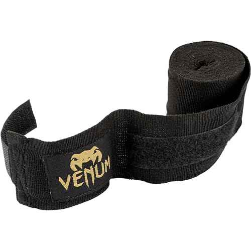 Venum Kontact Boxing Hand Wraps - Black/Gold, 180 in