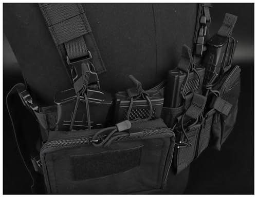 Lancer Tactical D3CRH Chest Rig w/Quad & 9mm Magazine Pouches (OD Green) – Compatible with Tactical Backpack (Not Included)