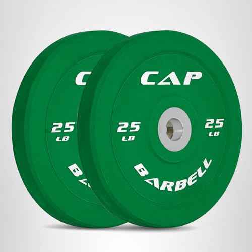 CAP Barbell Competition Olympic Bumper Plate Set, Green, 25 lb Pair