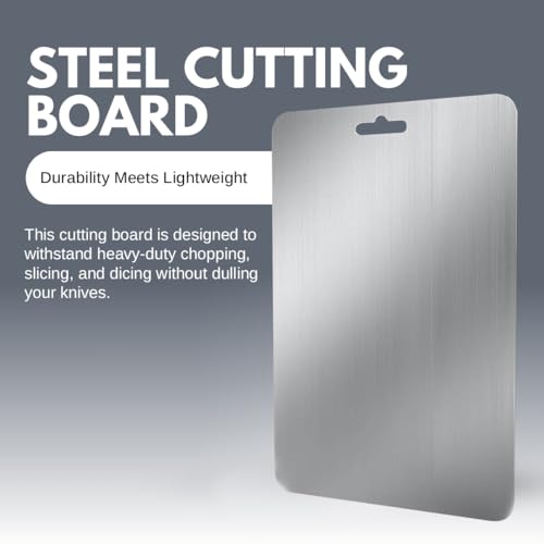 Premium Stainless Steel Cutting Board – Ultra-Durable, Lightweight, Knife-Friendly Surface, Heat & Stain Resistant, and Do...