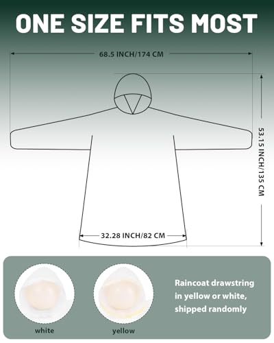 Disposable Rain Poncho for Adults Clear, Lightweight Raincoat, Compact Waterproof Rainwear for Outdoors