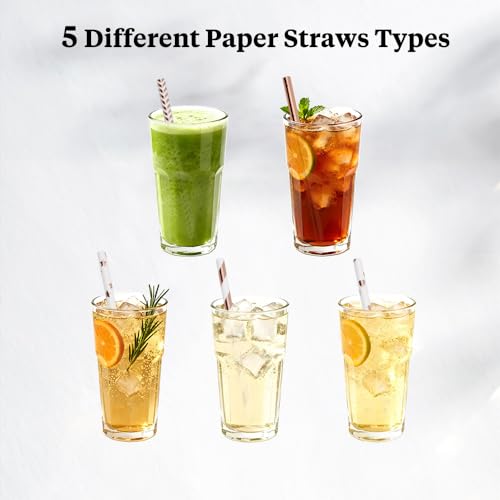 NIEITRK 100 Pcs Disposable Paper Straws,7.75"x0.24" Paper Straws for Drinking,Disposable Drinkware for Stand Supplies Bar,...