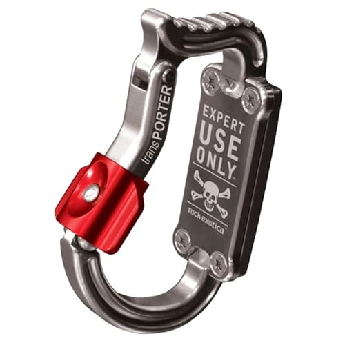 Rock Exotica Transporter Gear & Accessory Carabiner - Heavy Duty Tool Holder with Dual Push-Button Locking Gate for Climbi...