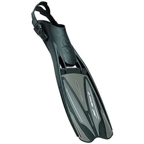 SCUBAPRO Jet Sport Adjustable Diving Fin (Black/Gray, Small)