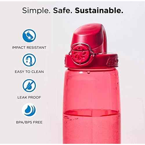 Nalgene On The Fly BPA-Free Water Bottle, Gray with Blue, 32 Oz, Gray w/Blue (5565-0132)