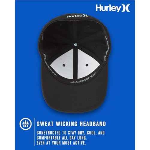 Hurley Men's Hat - Curved Brim Stretch Fitted Cap