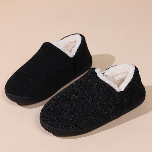 Women's Memory Foam House Slippers Ladies Warm Closed Back House Shoes with Non-Slip Outdoor Rubber Sole