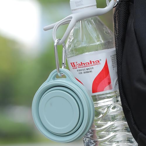 Silicone Water Bottle Carrier with Clip Carabiner Ring Clip