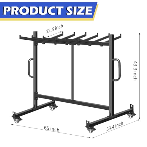 QonicFly Folding Chair Racks for Storage, Heavy-Duty Folding Chair Cart with 550 LBS Capacity for 12 Tables or 42 Chairs, ...