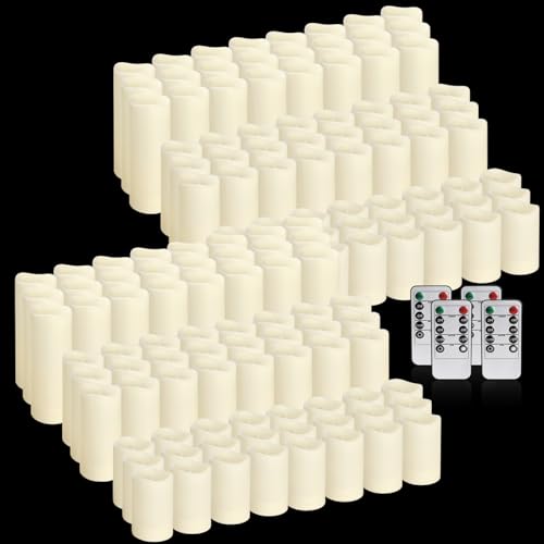 CLTNIKET 144-Pack LED Flameless Candles with Remote Control - Festival Essentials, Turn On The Light of Warm Colors, Home ...