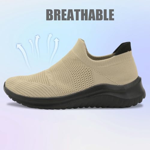 Womens Walking Shoes Mesh Casual Fashion Slip On Lightweight Breathable Sock Shoes Non-Slip Workout Hiking Sneakers