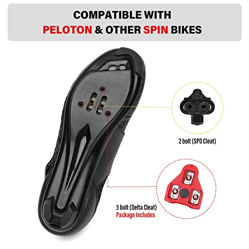 Unisex Cycling Shoes Compatible with Peloton Bike & SPD Indoor Road Riding Biking Bike Shoes with Delta Cleats Included fo...