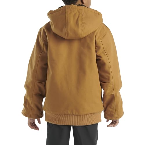 Carhartt Boys' Flannel-Lined Hooded Canvas Insulated Zip-Up Jacket
