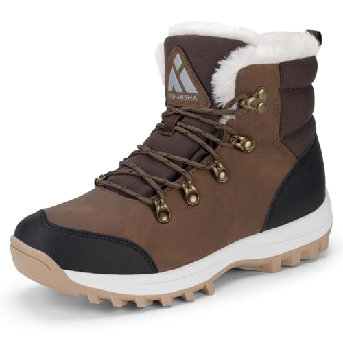 Mishansha Winter Boots for Women Water-Resistant Warm Snow Boots with Fur Lining Non Slip Sole for Outdoor Cold Weather Hi...