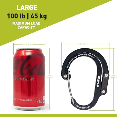 GEAR AID HEROCLIP (Large) Carabiner Gear Clip and Hook for Hanging Heavy Duty Items, Camping Backpacks, Suitcases, Kayaks,...