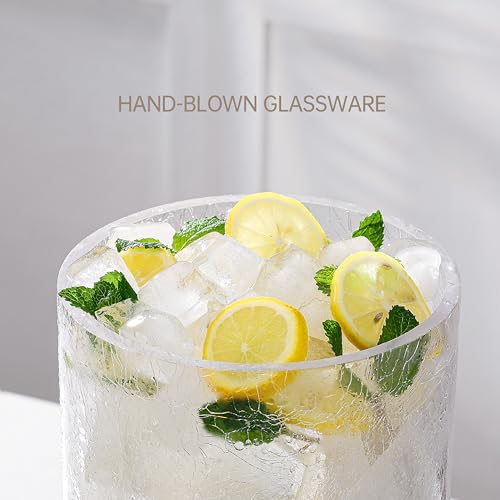 Cryyam 2 Gallon Glass Drink Dispenser with Stand, Beverage Dispenser with Wood Lid and Stainless Steel Spigot, Glass Water...