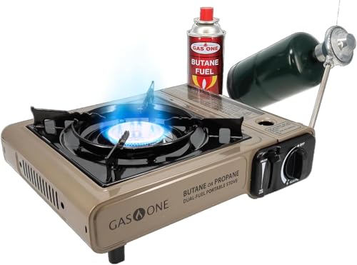Gas One GS-3400P Propane or Butane Stove Dual Fuel Stove Portable Camping Stove - Patented - with Carrying Case Great for ...