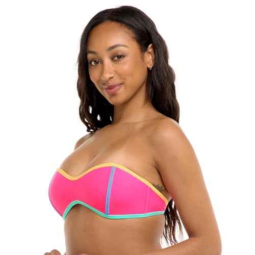 Body Glove Women's Standard Tainted Love Retro Bandeau Bikini Top Swimsuit