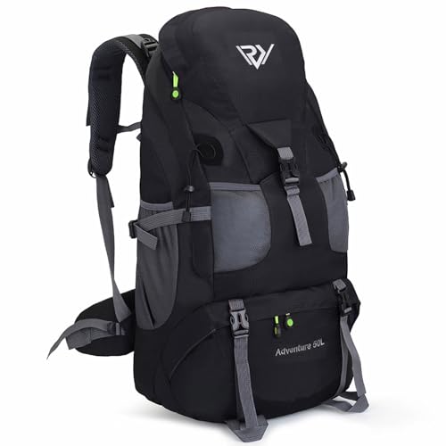 RuRu monkey 50L Hiking Backpack, Waterproof Lightweight Daypack for Outdoor Camping Travel