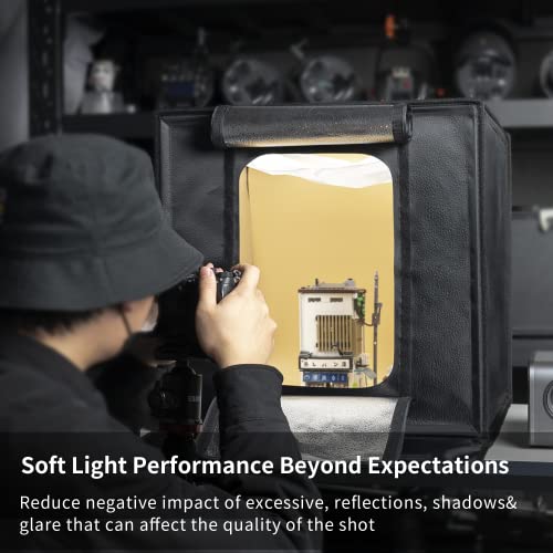 RALENO Photo Studio Light Box, 20''x20'' Photo Box, Light Box Photography (120 LEDs, 5500K, 97CRI, 50W, 6 Color PVC Backdr...