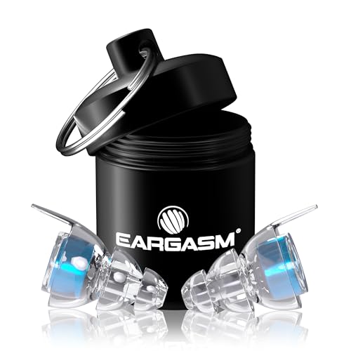 Eargasm High Fidelity Earplugs with Blue Filters - Reusable Noise Reduction Hearing Protection Ear-Plugs with Carrying Cas...