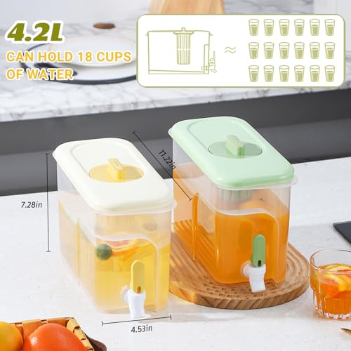 RAMFIYN 1 Gallon Drink Dispenser for Fridge, Water Container with Spigot, Upgraded Gallon Water Dispenser Ice Tea Pitcher ...