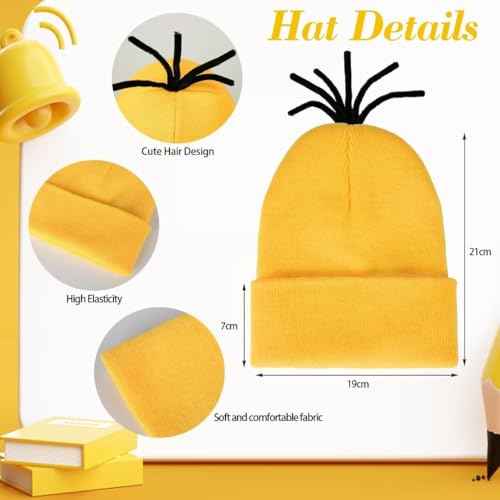 Generic Yellow Hat Funny Glasses Gloves Accessories Kit Adult Halloween Cosplay Costume, Standard