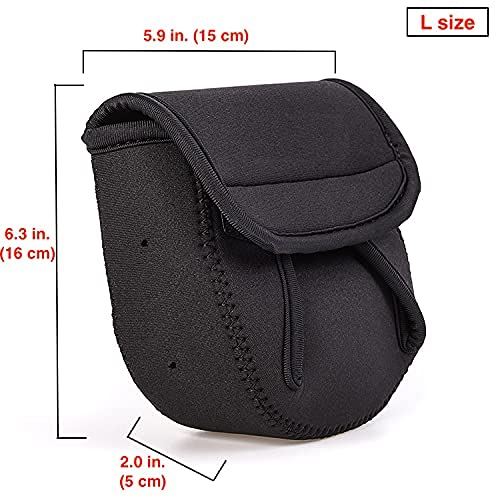 FASANIY Fishing Reel Cover Protective Bag Trolling Spinning Reel Baitcasting Protective Case Pouch Sleeve 3 Size 2Pack (L ...
