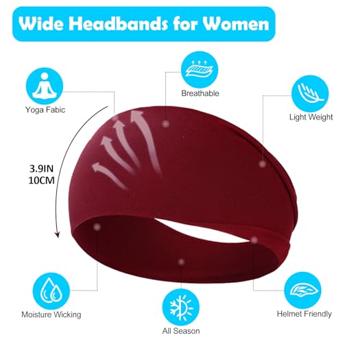 RITOPER Wide Headbands for Women Non Slip, Workout Yoga Running Womens Headband Boho Hair Bands for Women's Hair, Thick Sw...