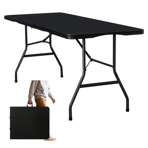 Vampire Killer 6FT Heavy-Duty Folding Table - Instant Setup Portable Utility Table for Large Gatherings, Indoor/Outdoor Ev...