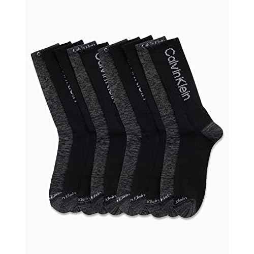Calvin Klein Mens Crew Socks - 10 Pack Cushioned Athletic Performance Breathable Running and Sports Crew Socks for Men