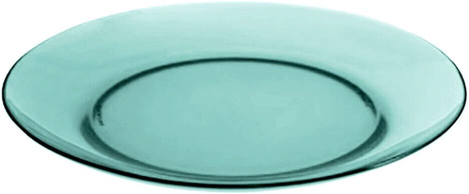 STP GOODS Glass Soup and Salad Bowl with Handles, Cobalt Transparent Glass Eating Plates, Circular Dinnerware for Salad, Bread, Dinner (Green Set 4)