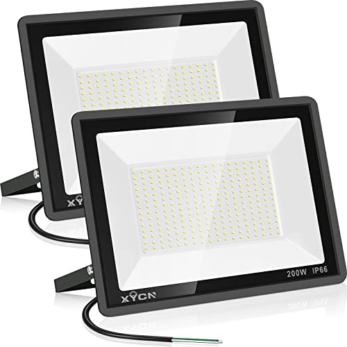 XYCN 200W LED Flood Light 2 Pack, 22500lm Super Bright Security Lights, IP66 Waterproof Outdoor Flood Light, 5000K Dayligh...