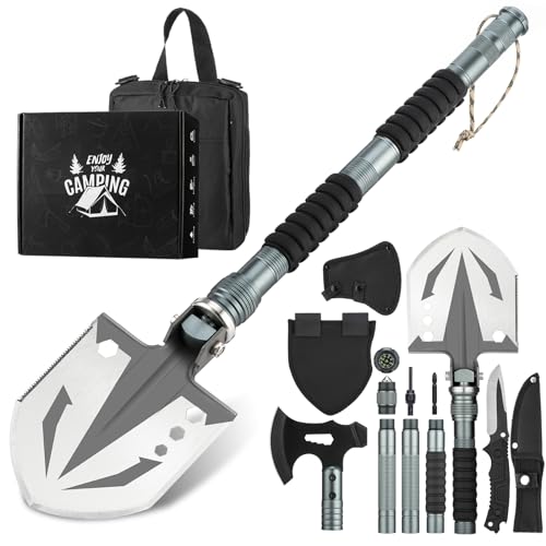 ZENHOSIT Survival Shovel with Camping Axe: Multifunctional Tactical Gear for Outdoor Adventure - 180 Degree Folding Campin...