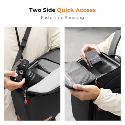 K&F CONCEPT Camera bag Backpack Waterproof 25L Large Capacity Camera Case with Raincover 15.6 Inch Laptop Compartment Comp...