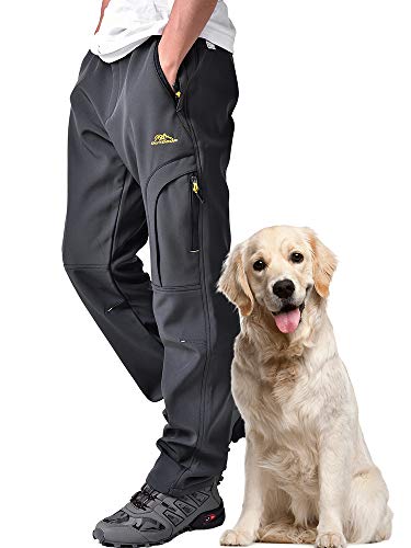 Toomett Men's hiking Snow Pants Skiing Winter Insulated Fleece lined Outdoor Water Repellent camping,walking,fishing