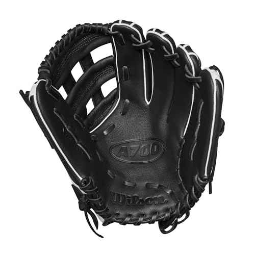 Wilson 2024 A700 12" Infield Fastpitch Glove - Black/White, Left Hand Throw