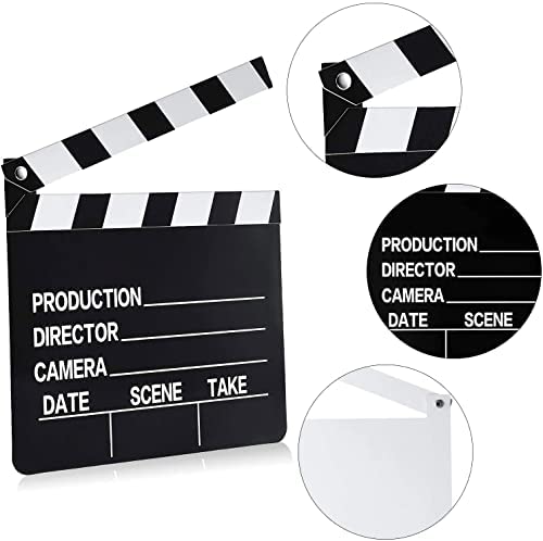 10 Pieces Movie Film Clap Board, 7 X 8 Inch Cardboard Movie Clapboard Directors Clapper Writable Cut Action Scene Board For Movi