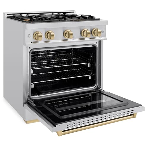 ZLINE Autograph Edition 30 in. 4.2 cu. ft. Classic Gas Range with 4 Burner Cooktop and Convection Gas Oven in Stainless St...