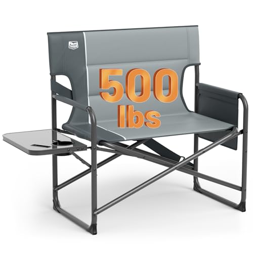Timber Ridge XXL Director’s Chair – Heavy Duty Folding Camping Chair for Adults, 500lb Capacity, Extra Wide Padded Seat fo...