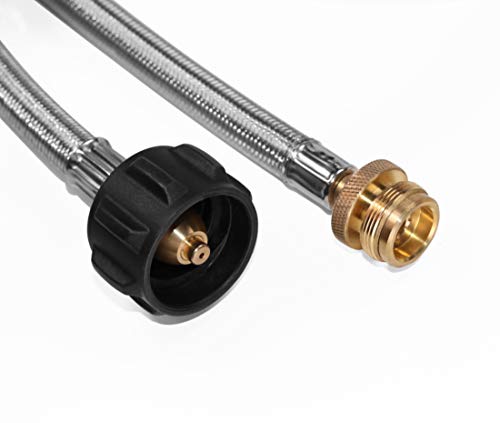 DOZYANT 5 Feet Stainless Steel Braided Propane Adapter Hose 1 lb to 20 lb Converter Replacement for QCC1 / Type1 Tank Conn...