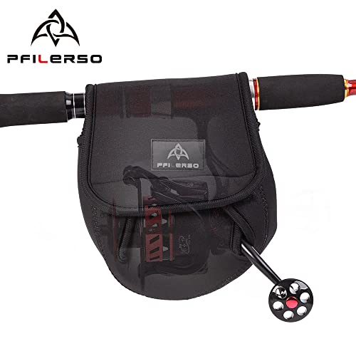 PFIERSO 3Pcs Fishing Spinning Reel Covers Bag Baitcasting Trolling Fishing Reel Protective Case Pouch Sleeve Gloves Fishin...