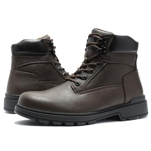 ANJOUFEMME Men's Winter Hiking Boots Waterproof, Anti-Slip Outdoor Climbing Warm Work Trekking Shoes for Men