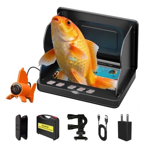 Underwater Fishing Camera,4.3 Inch HD Fishing Camera with 12 Infrared Night Vision Lights, Portable Fish Finder with 50ft ...