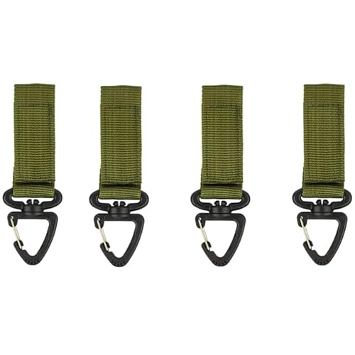 Tactical Rotating Key Ring Chain, Swivel D-Ring Snap Clip Carabiner, Multifunction Keychain Webbing Belt Holder, Gear Hook...